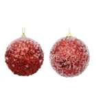 Candy Cane Lane Frozen Effect Red Glitter Bauble