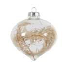 Glitter Floristry Filled Glass Bauble - Clear