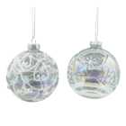 Frosted Fairytale Iridescent White Embellished Bauble