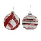 Candy Cane Lane Red and Clear Glass Bauble