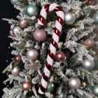 50cm Red and White Glitter Stripe Hanging Christmas Candy Cane Decoration