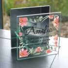 Personalised Floral Sentimental Mirrored Glass Tealight Holder