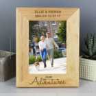 Personalised Our Adventures Light Wood Portrait Photo Frame