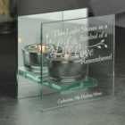 Personalised Life and Love Mirrored Glass Tealight Holder
