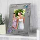  Personalised Butterfly Diamante Glass Portrait Photo Frame 