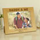 Personalised Daddy and Me Light Wood Landscape Photo Frame