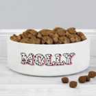 Personalised Spotty Name Ceramic Pet Bowl