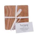 Nutmeg Home Wood Veneer Coasters Set of 4 per pack