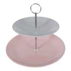 2 Tier Embossed Hearts Cake Stand