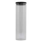 Glass Storage Jar and Pine Lid - Black / 1.5l