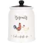 On The Farm Biscuit Canister with Black Lid