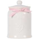 Embossed Heart Biscuit Canister