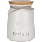 Debossed Heart Biscuit Canister