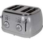 Grey 4 Slice Retro Toaster