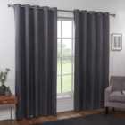 My Home Oxford Charcoal Blackout Eyelet Curtains 168 x 182cm