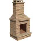 Callow Light Stone Outdoor Wood Burning Fireplace Self Assembly Kit Brown