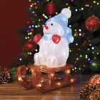 LED Acrylic Sledging Snowman