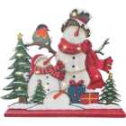 A Christmas Tale Wooden LED Snowman Decoration