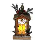 Single LED Jewelled Wooden Candle Lantern in Assorted styles