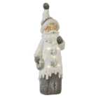 Snowy Standing Santa with LEDs Christmas Decoration
