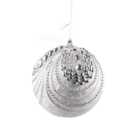 Beaded Drape White and Silver Bauble - White