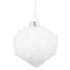 Christmas White Pearl Draped Droplet Bauble - White