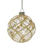 Clear Bauble with Gold Glitter