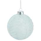 Frosted Glass Blue Christmas Bauble