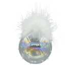 Frosted Fairytale Clear Polka Dot Feather Topped Bauble