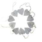Set of Wooden Hearts - White-washed
