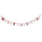 Candy Cane Lane Red Merry Christmas Fabric Bunting