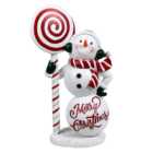 Candy Cane Snowman Lollipop Decoration