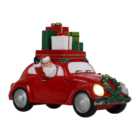 Santa in Car LED Ornament