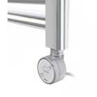 Terma Leo Electric Towel Rail with "MOA BLUE" Thermostatic Element Chrome - 600 x 400mm 120w