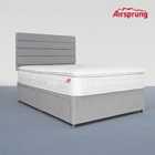 Airsprung King Size Pocket 1500 Memory Pillowtop Mattress With 4 Drawer Silver Divan