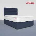 Airsprung King Size Pocket 1500 Memory Pillowtop Mattress With 4 Drawer Midnight Blue Divan