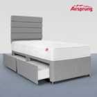 Airsprung Single Ultra Firm Mattress With 2 Drawer Silver Divan
