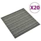 vidaXL Carpet Floor Tiles 20 Pcs 5 M² 50X50cm Striped Anthracite