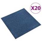 vidaXL Carpet Floor Tiles 20 Pcs 5 M² 50X50cm Dark Blue