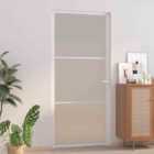 vidaXL Interior Door 93X201.5cm White Matt Glass And Aluminium