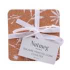 Nutmeg Home Set Of Square Printed Cork Coaster 4 per pack