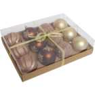 Pack Of 12 Forest Baubles - Gold