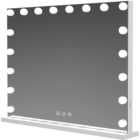 Jack Stonehouse White Caludette Hollywood Vanity Mirror with 18 LED Bulbs
