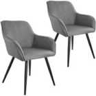 2 Marylin Accent Chairs - Light Grey And Black