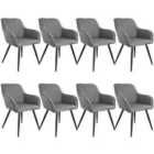 8 Marylin Accent Chairs - Light Grey And Black