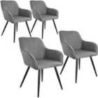 4 Marylin Accent Chairs - Light Grey And Black