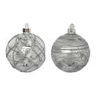 Clear Silver Glitter Bauble - Silver