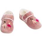 M&S Kids Ballerina Riptape Slippers, Size 6-12, Pink
