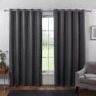 My Home Oxford Charcoal Blackout Eyelet Curtains