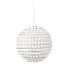 White And Silver Beaded Bauble - White